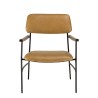Fauteuil vintage OCTAVE en cuir et métal noir