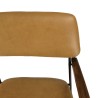 OCTAVE Vintage Leather Armchair - Black Metal Frame