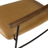 OCTAVE Vintage Leather Armchair - Black Metal Frame