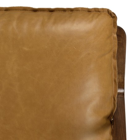 OCTAVE Vintage Cognac Brown Leather Reclining Armchair