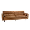 Canapé 3 places vintage en cuir marron camel OCTAVE