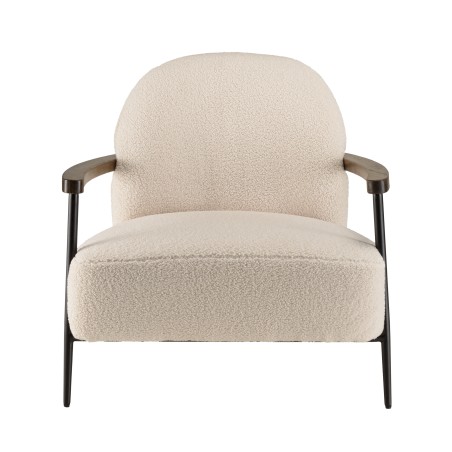 OCTAVE Armchair - Ecru Bouclé Fabric with Metal Frame