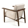 Fauteuil avec pieds et accoudoirs en bois en tissu bouclette écru - GASTON