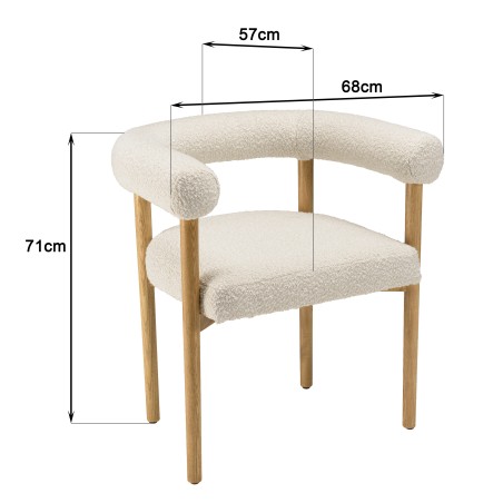 Chaise OCTAVE en tissu écru