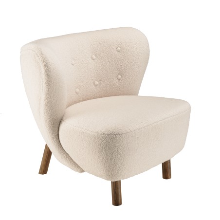 OCTAVE Armchair in Ecru Bouclé Fabric