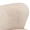Fauteuil avec pieds en bois en tissu bouclette écru - GASTON