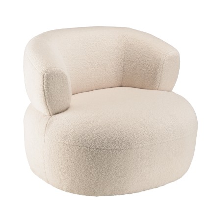 OCTAVE Armchair in Ecru Bouclé Fabric