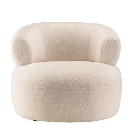 Fauteuil OCTAVE en tissu bouclette écru