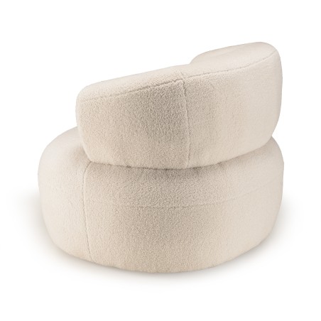Fauteuil OCTAVE en tissu bouclette écru