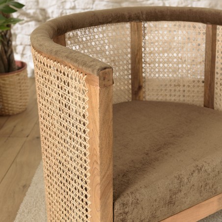 Fauteuil ISA en manguier et rotin
