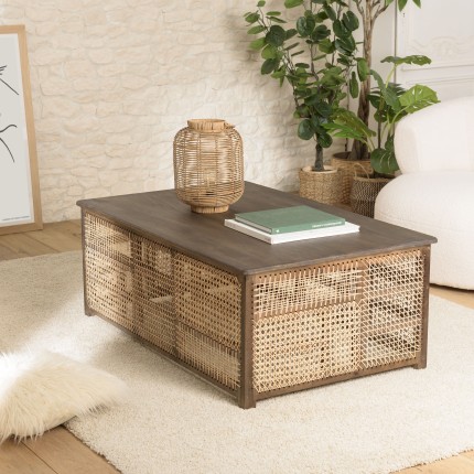Table basse ISA en bois de manguier foncé