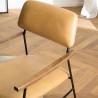 Fauteuil vintage OCTAVE en cuir et métal noir