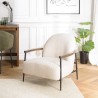 OCTAVE Armchair - Ecru Bouclé Fabric with Metal Frame