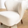 Fauteuil OCTAVE en tissu bouclette écru