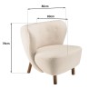 Fauteuil avec pieds en bois en tissu bouclette écru - GASTON