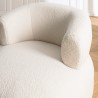Fauteuil arrondie en tissu bouclette écru - GASTON