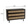 Commode noire 3 tiroirs cannage naturel ANGELO
