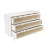 Commode blanche SMANDY 3 tiroirs cannage naturel