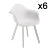 Lot 6 fauteuils blancs dossier arrondi