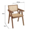 Fauteuil en bois d'hévéa AGATHE - Rotin naturel - Élégance et confort