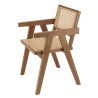 Fauteuil en bois d'hévéa AGATHE - Rotin naturel - Élégance et confort