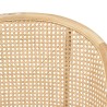 Chaise basse AGATHE en hévéa - Assise tissu bouclette blanc
