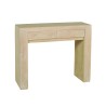 Console moderne 2 tiroirs bois teck blanchi INES
