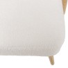 AGATHE Low Rubberwood Chair with White Bouclé Fabric Seat and Rattan Backrest