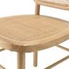 AGATHE Hevea Wood Chair with Natural Rattan Backrest and Seat