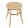 Tabouret en bois d'Hévéa AGATHE - Assise en rotin naturel
