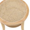 AGATHE Hevea Wood Stool with Natural Rattan Seat