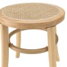 Tabouret en bois d'Hévéa AGATHE - Assise en rotin naturel