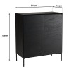 MAXENDRE Black Sideboard with 2 Doors and 3 Shelves