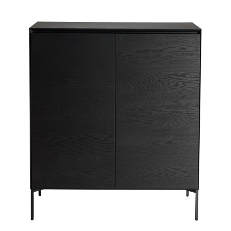 MAXENDRE Black Sideboard with 2 Doors and 3 Shelves