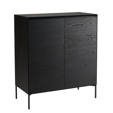 MAXENDRE Black Sideboard with 2 Doors and 3 Shelves