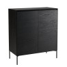 MAXENDRE Black Sideboard with 2 Doors and 3 Shelves