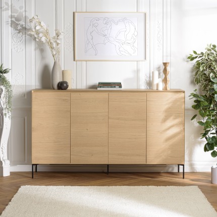 MAXENDRE Natural-Coloured Sideboard with 4 Doors, 6 Shelves