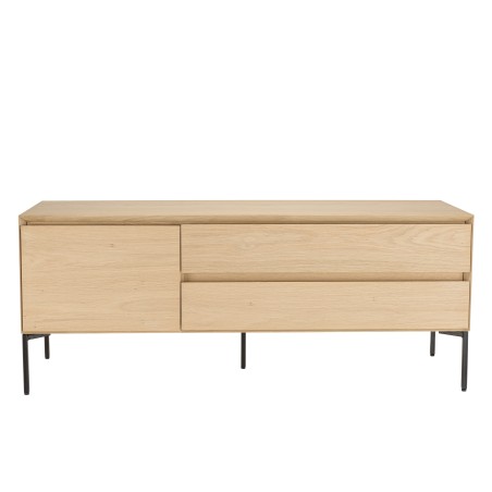 Meuble TV MAXENDRE naturel 1 porte 2 tiroirs