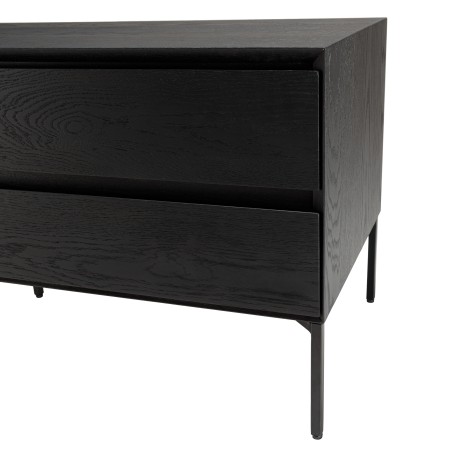 Meuble TV MAXENDRE noir 1 porte 2 tiroirs