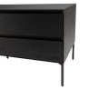 MAXENDRE Black TV Stand with 1 Door, 2 Drawers and Black Metal Legs