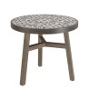 Table à manger ronde GREGOIRE en chêne grisé 80x80cm
