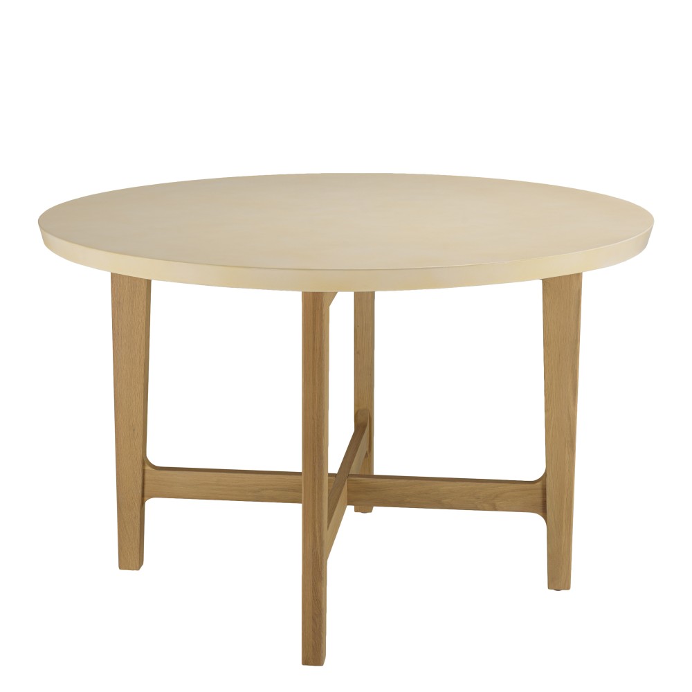 GREGOIRE Round Dining Table in Oak 120x120cm with Beige Concrete Top GREGOIRE Round Dining Table in Oak 120x120cm with Beige Concrete Top