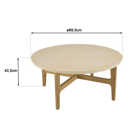 GREGOIRE Round Coffee Table in Natural Oak 90x90cm