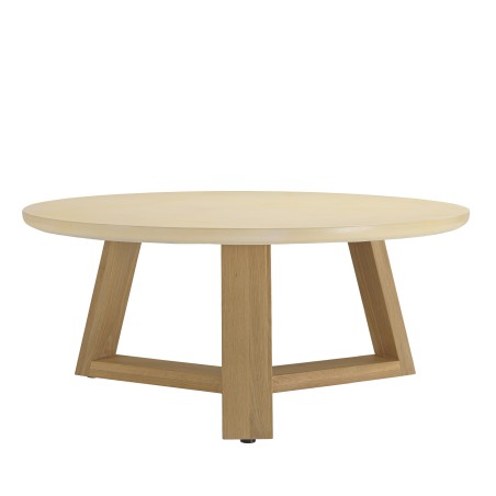 GREGOIRE Round Coffee Table 100x100cm - Beige Concrete Top