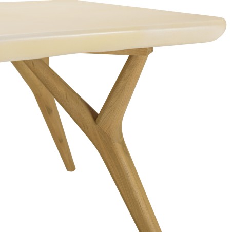 Table à manger GREGOIRE 200x100cm pied Y chêne plateau béton