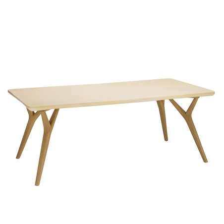 GREGOIRE Rectangular Dining Table 200x100cm - Oak Legs & Concrete Top