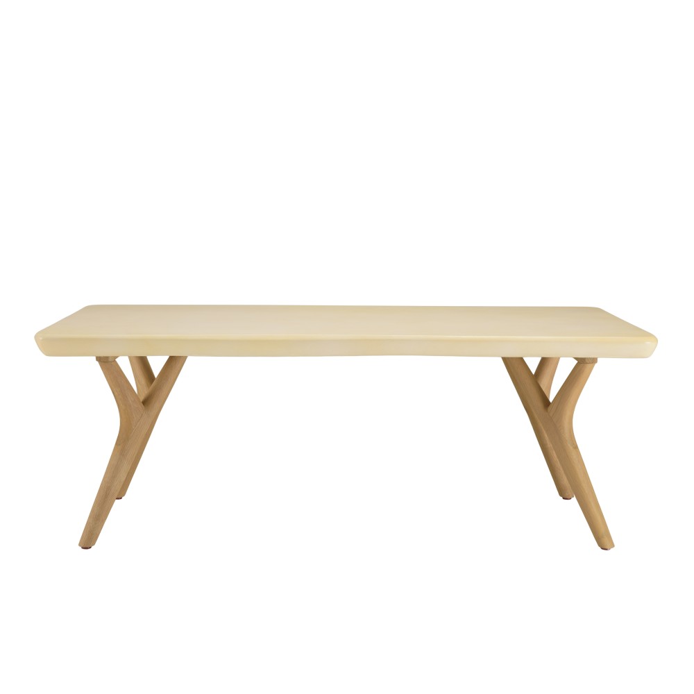 GREGOIRE Rectangular Coffee Table 120x60cm - Beige Concrete & Oak Wood GREGOIRE Rectangular Coffee Table 120x60cm - Beige Concrete & Oak Wood