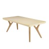 Table basse GREGOIRE 120x60cm pied Y chêne plateau béton beige