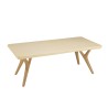 Table basse GREGOIRE 120x60cm pied Y chêne plateau béton beige