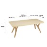 Table basse GREGOIRE 120x60cm pied Y chêne plateau béton beige